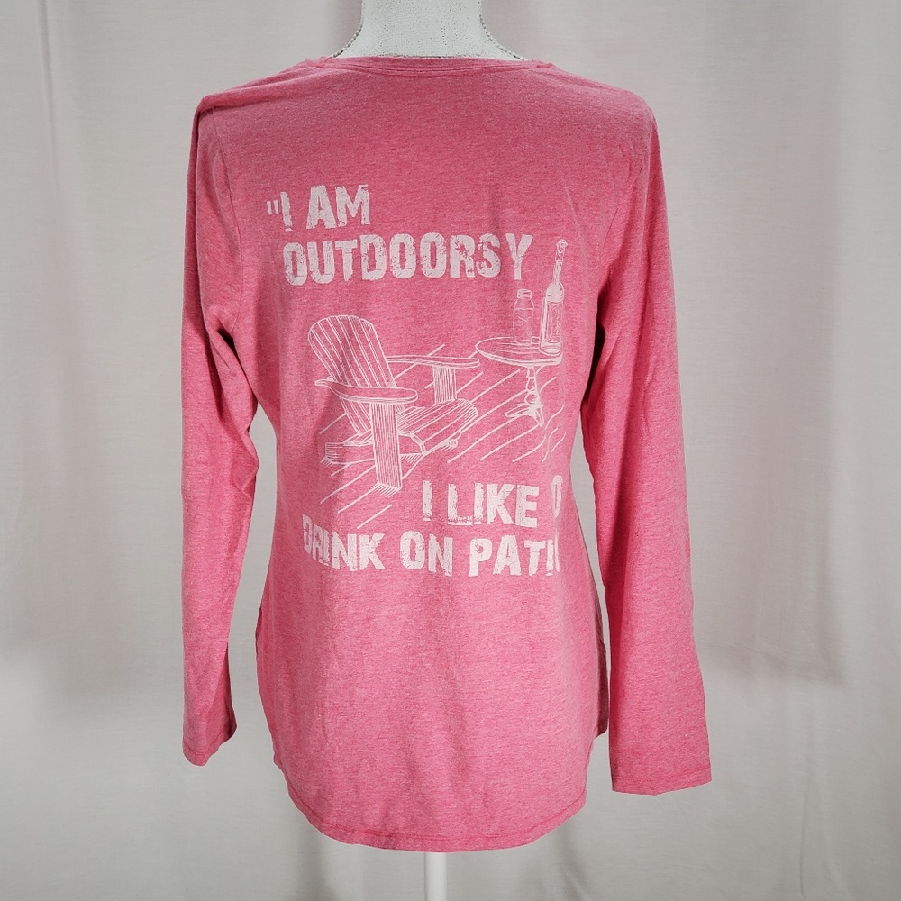 Pink "I Am Outdoorsy" Graphic T-Shirt size LG